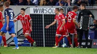 En el debut de James Rodríguez: Bayern Munich perdió 2-0 ante Hoffenheim por la Bundesliga 2017-18