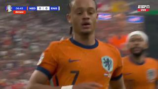 ¡Zapatazo inatajable! Gol de Xavi Simons para el 1-0 de Países Bajos vs. Inglaterra