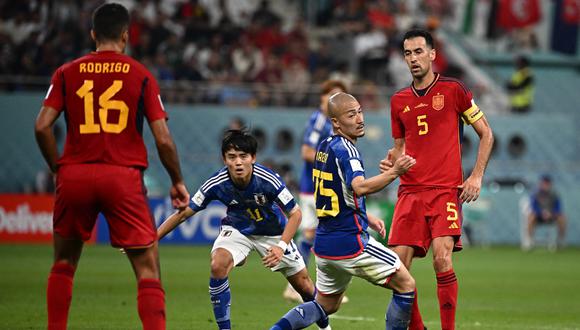 España perdió 2-1 ante Japón en la última fecha del Grupo E y clasificó segunda a octavos de final. (Foto: Anne-Christine POUJOULAT / AFP).