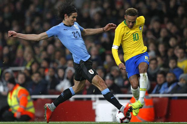 Brazil and Uruguay meet for date 12 of the qualifiers.  Photo: Adrian Dennis / AFP.