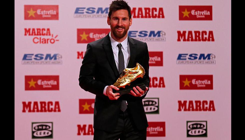 Messi recibió su 4ta Bota de Oro al máximo goleador de Europa (Getty Images)