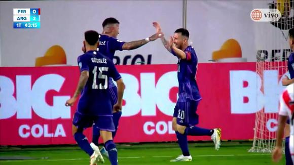 Lionel Messi anotó doblete para el 2-0 de Argentina vs. Perú. (Video: Movistar Deportes)