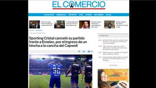 Así reaccionó la prensa ecuatoriana luego de que Sporting Cristal cancelara amistoso ante Emelec [FOTOS]