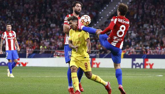 Griezmann vio la roja ante el Liverpool en el Wanda Metropolitano. (Foto: AFP)