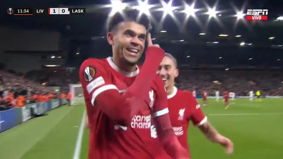 Luis Díaz anotó el 1-0 de Liverpool vs. LASK. (Video: ESPN)