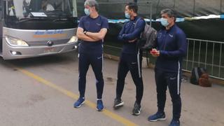 Daniel Ahmed y parte de su comando técnico taparon el escudo de Alianza Lima tras el partido con Sport Huancayo