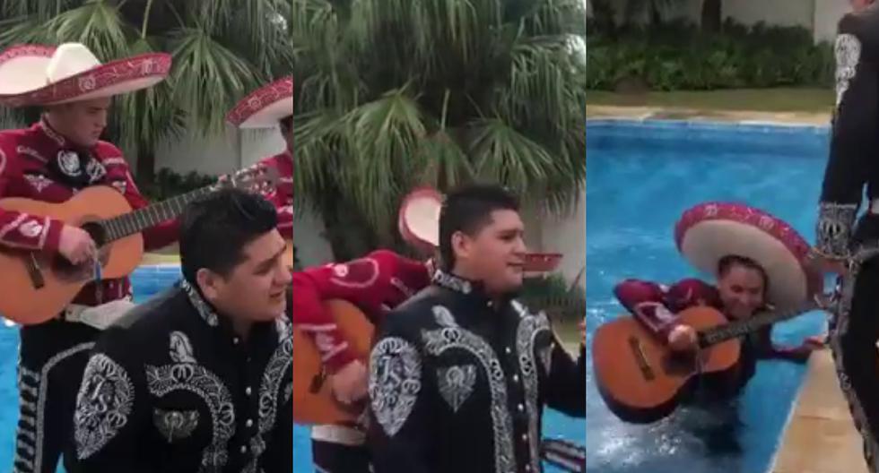 Viral Video |  Unexpected “pool” of a mariachi in full serenade |  Facebook |  Bolivia |  Mexico