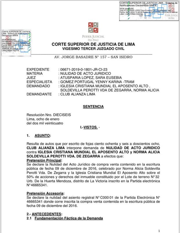 CSJL declaró nula la compra de la explanada del estadio Alejandro Villanueva.