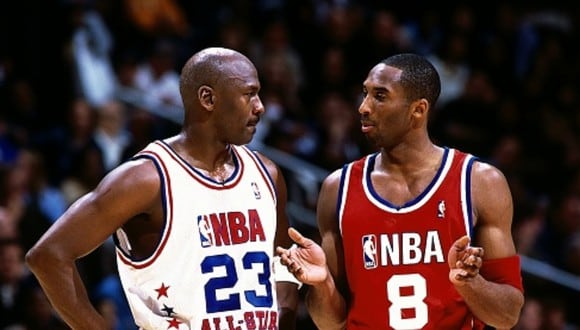 Michael Jordan y Kobe Bryant en el All-Star Game del 2003. (Foto: Getty Images)