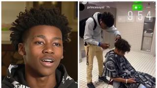 Barbero apadrina a un joven que fue suspendido por hacer cortes de cabello en el baño de la escuela