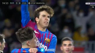 Se ‘disfrazó' de Messi: golazo de Riqui Puig para el 4-0 del Barcelona vs. Osasuna [VIDEO]  