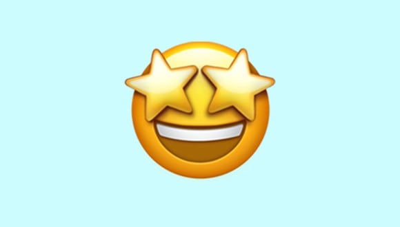 Conoce qué significa realmente el emoji de la carita con ojos de estrellas en WhatsApp. (Foto: Emojipedia)