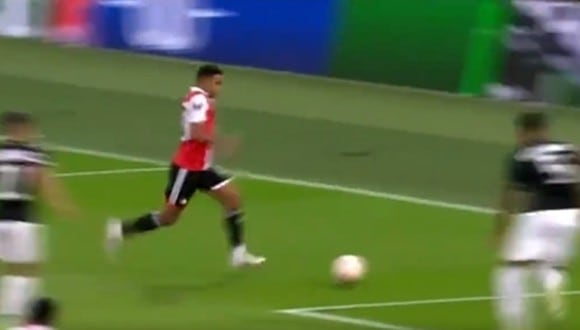 Marcos López dio asistencia en goleada de Feyenoord en la Europa League (Captura)