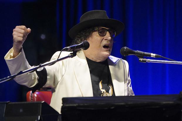 Charly García during the celebration of his 70th anniversary, at the Kirchner Cultural Center in Buenos Aires, on October 23, 2021 (Photo: Pepe Mateos / TELAM / AFP)
