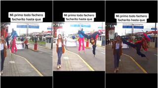 Por hacerse el ‘payaso’: iba en zancos y cae mientras reportera hacía transmisión en vivo [VIDEO]