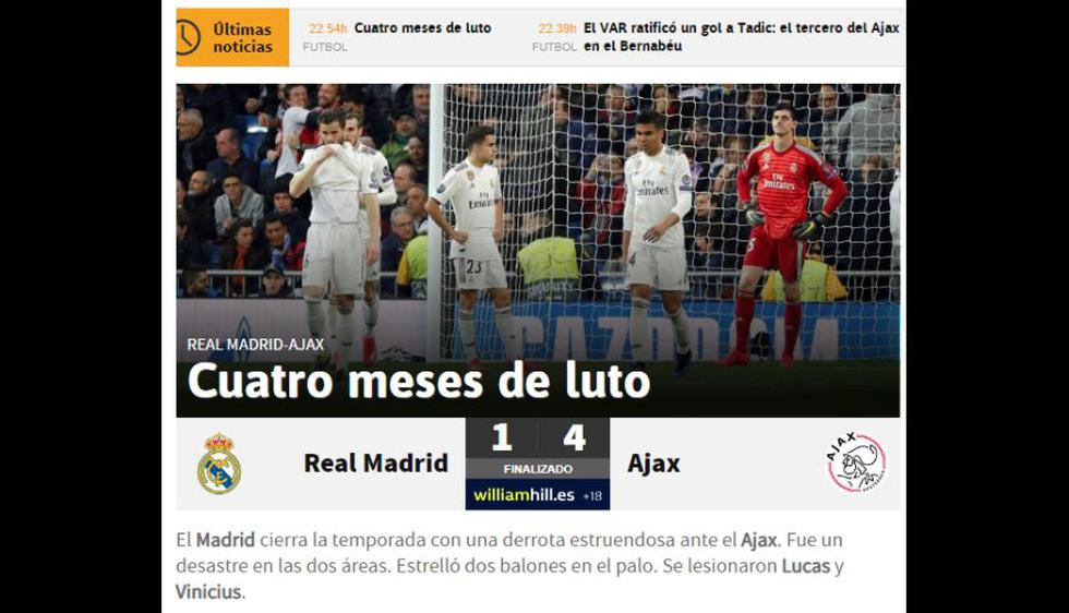 Las portadas de los medios en el mundo sobre la eliminación de Real Madrid. (AS)