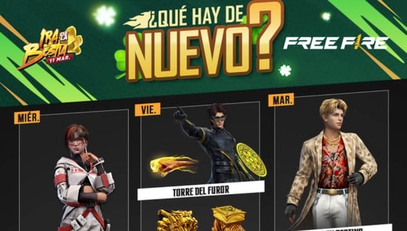 Free Fire: recompensas de la agenda semanal del 8 al 14 de marzo de 2023. Foto: Garena