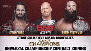 ¡En el Raw del Square Garden! Stone Cold será el moderador en la firma del contrato por el título universal