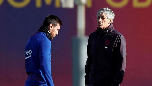 Lione Messi y Quique Setién se reunieron el pasado sábado para resolver la situación de Barcelona. (Foto: AFP)