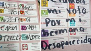 “Te cambio mi voto por mi hermana desaparecida”: feministas de México protestan en boletas electorales