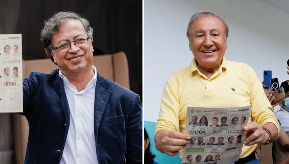 Gustavo Petro (izq) y Rodolfo Hernández disputarán la segunda vuelta presidencial en Colombia el 19 de junio. (Reuters).