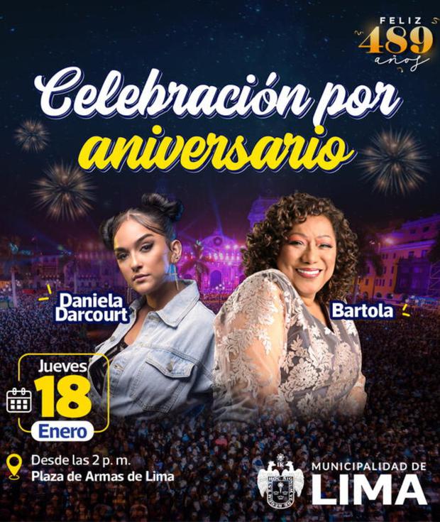 Horarios aniversario de Lima 18 de enero
