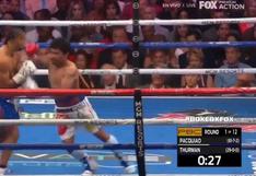 ¡Directo al suelo! Manny Pacquiao mandó a la lona a Keith Thurman en el primer round con brutal derechazo [VIDEO]