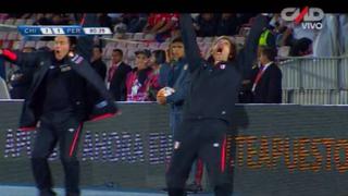 Ricardo Gareca y la efusiva celebración tras el gol de la Selección Peruana