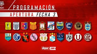 Sigue la Liga 1: programación completa de la Fecha 3 del Torneo Apertura 