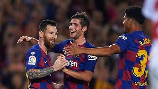 Felicidad y goleada: Barcelona derrotó 4-0 al Sevilla con goles de Messi, Suárez y Dembélé