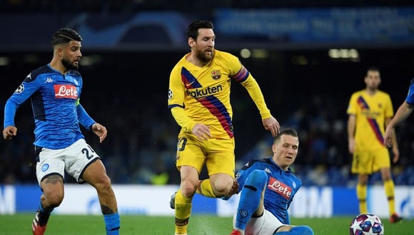 Barcelona y Napoli igualaron 1 a 1 en el partido de ida de los octavos de la Champions en el San Paolo. (Getty)