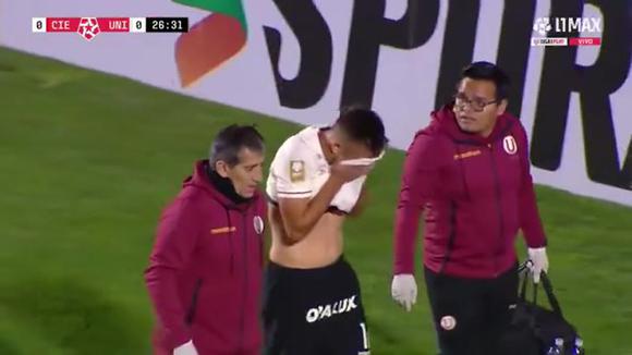 Martín Pérez Guedes salió lesionado del Universitario vs. Cienciano. (Video: L1 MAX)