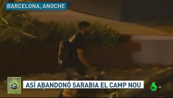 La salida de Eder Sarabia del Camp Nou tras derrota del Barcelona en LaLiga. (Jugones)