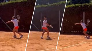 Exhibió su talento en el tenis: Sergio Agüero decidió competir en otro deporte [VIDEO]