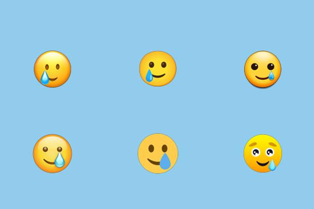 Así luce el emoji de la cara sonriendo con una lágrima en otras plataformas distintas a WhatsApp. (Foto: Emojipedia)