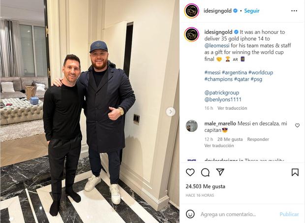 Messi bought luxurious gifts for his teammates from the Argentine National Team.  (Instagram/Indesign Gold)