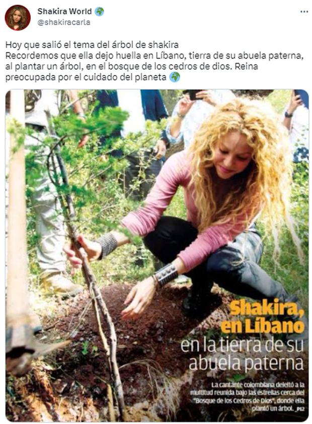 Portada de una revista cuando Shakira plantó dos árboles en Líbano (Foto: @shakiracarlaTwitter)