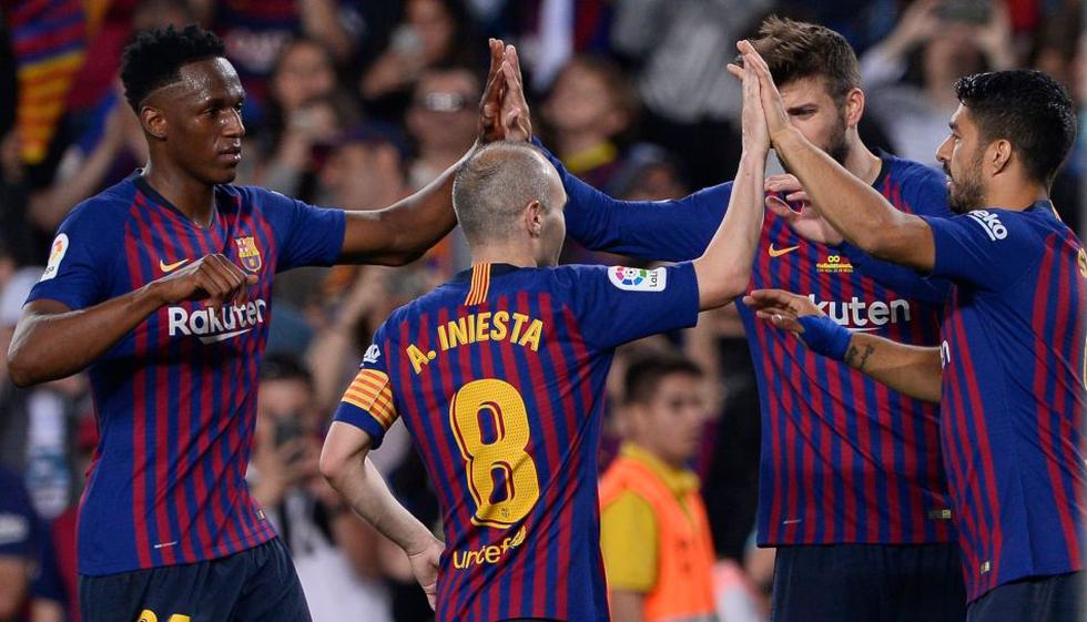 Barcelona venció a Real Sociedad en el último partido de Iniesta. (AFP)