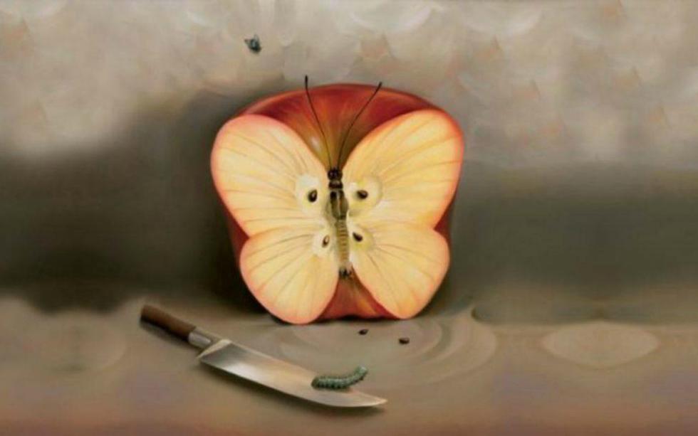¿Qué ves primero en la foto? ¿Una manzana o una mariposa? Tu respuesta podría revelar cuál es tu temor más grande. (Foto: Viaggi News)