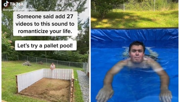 Un hombre le construye una enorme piscina a su familia en apenas 12 horas y con solo 140 dólares. (Foto: TikTok | organizedhomeandlife)