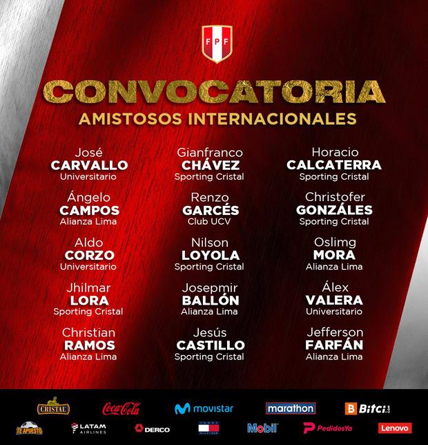 Selección Peruana ver aquí la lista de convocados para los amistosos
