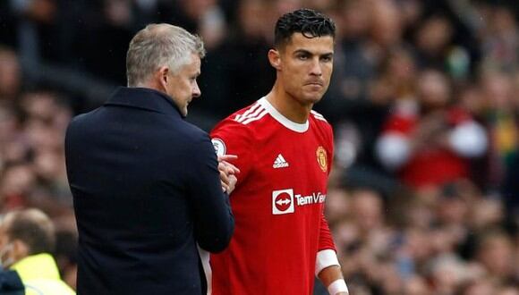 Cristiano Ronaldo forma parte del grupo de jugadores de Manchester United que no están contentos con Ole Gunnar Solskjaer. (Foto: Reuters)