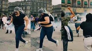 ‘La Reinota’, la mujer que es viral por regresar una bomba lacrimógena en la marcha del 8M en México