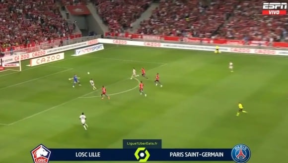 Kylian Mbappé marcó el gol de PSG frente a Lille por la Ligue 1.