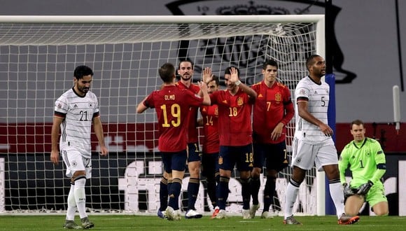 España goleó 6-0 a Alemania en la Liga de Naciones de la UEFA. (Foto: EFE)