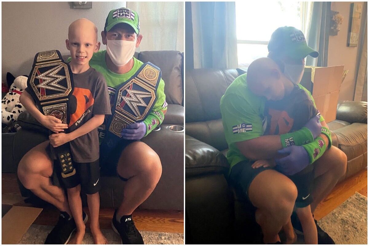 David se mostró muy feliz durante su encuentro con John Cena. (Foto: Twitter de Gary Cassidy/ WWE)