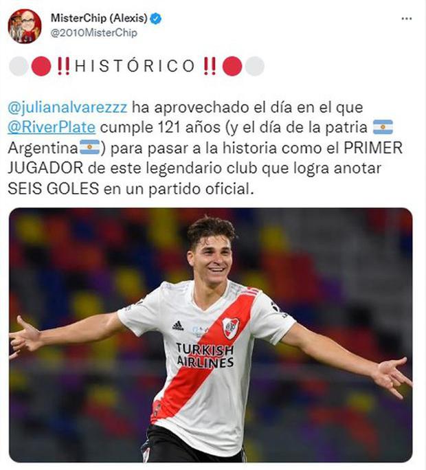 Julián Álvarez fue el personaje del partido en River Plate vs. Alianza Lima.
