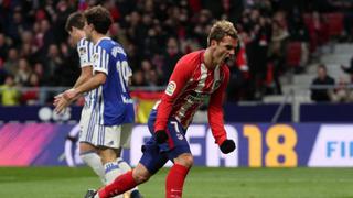 Atlético de Madrid venció 2-1 a la Real Sociedad por la fecha 14 de la Liga Santander