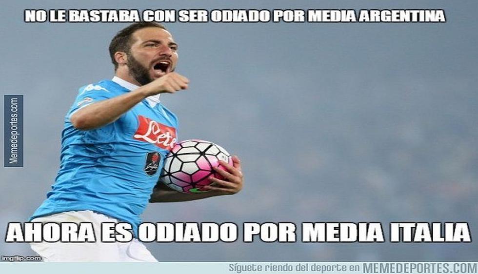 Así se encargaron las redes sociales del pase de Higuaín a Juventus. (Meme Deportes)