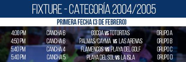 Programación de la Copa Asia Kids.